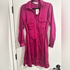 Lucky Brand Fuchsia Long Sleeve Dress
